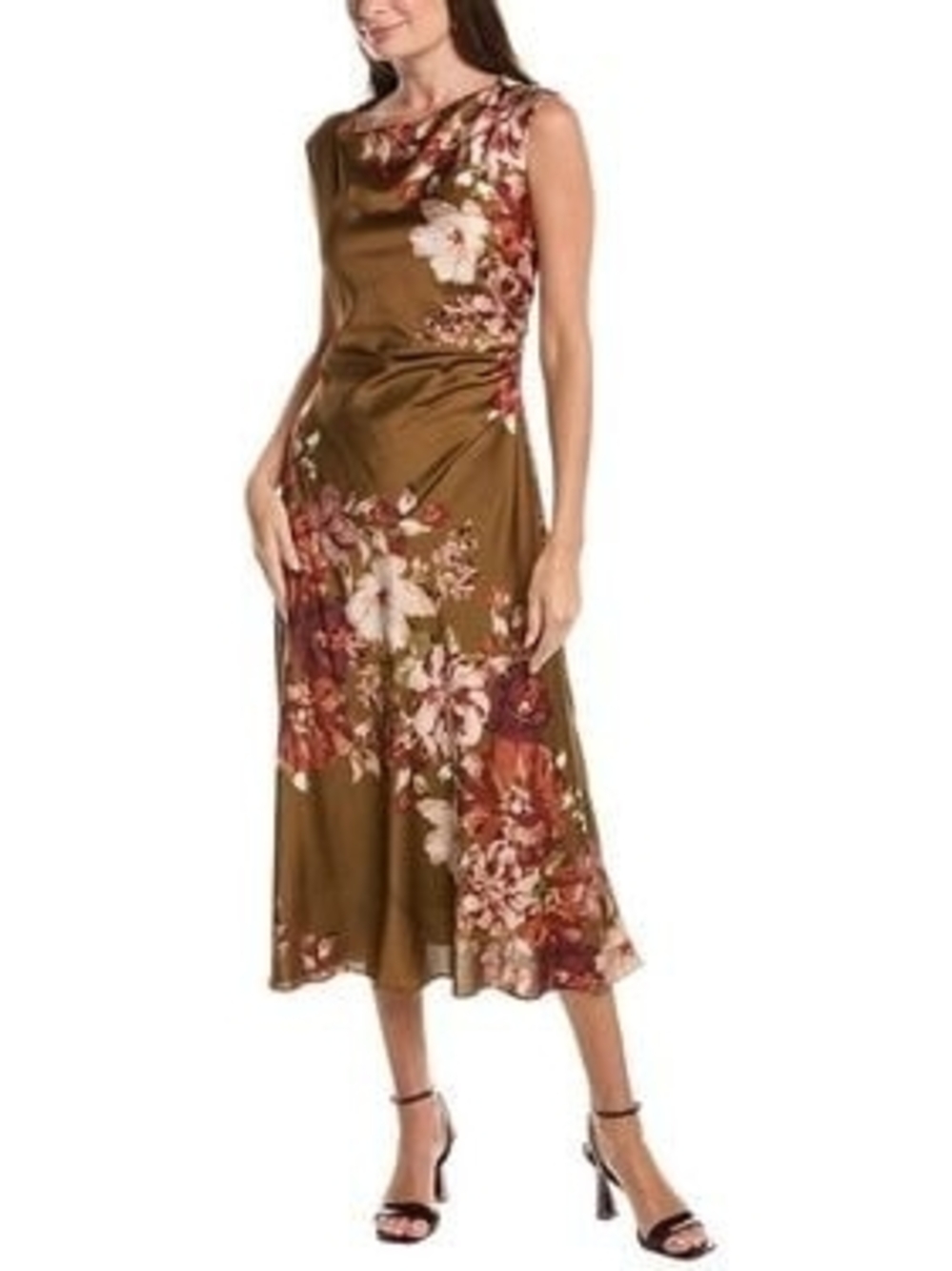 Sensational Satin Taylor Floral Midi Dress!.